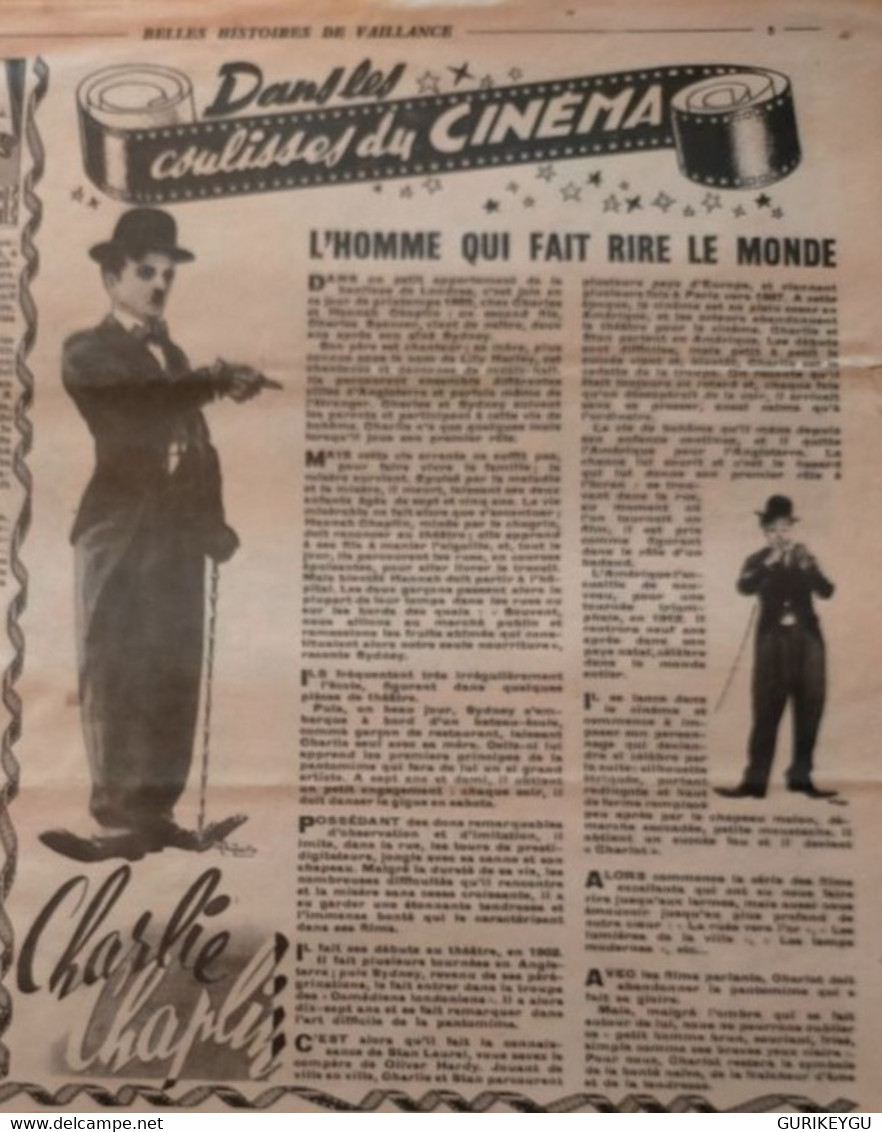 CHARLIE CHAPLIN CHARLOT L'homme Qui Fait Rire Le Monde  Dans Les Coulisses Du Cinéma 24X19cm  Article  De 1952 - Sylvain Et Sylvette