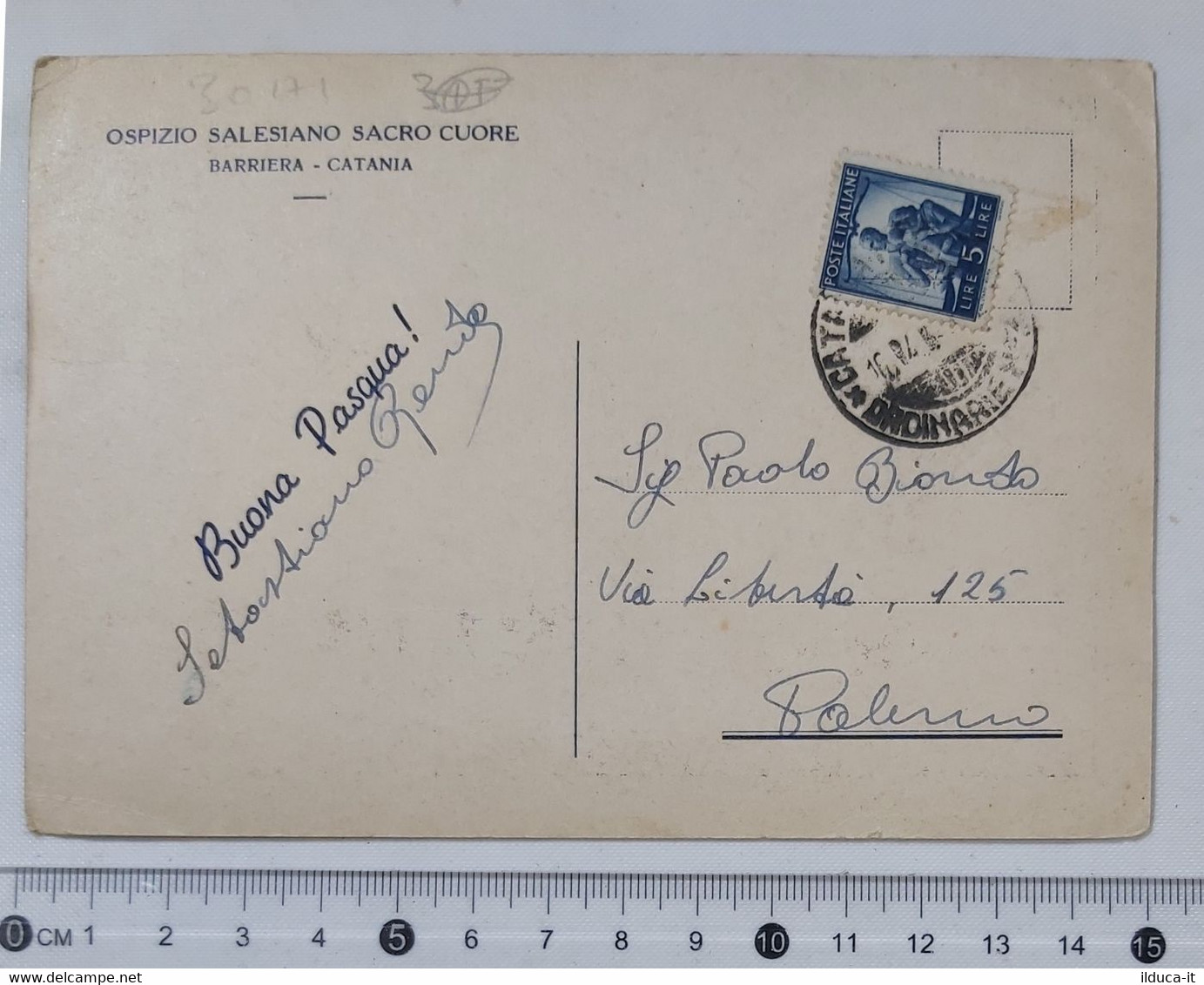 30171 Cartolina - Catania - Bambini - Ospizio Sanitario "Sacro Cuore" - VG 19?? - Catania