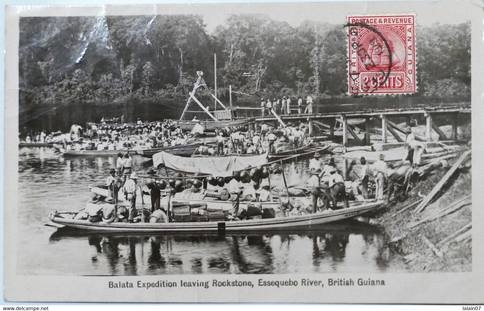 C. P. A. : SURINAM : British Guiana : Balata Expedition Leaving Rockstone, Essequebo River, Stamp In 1929 - Surinam