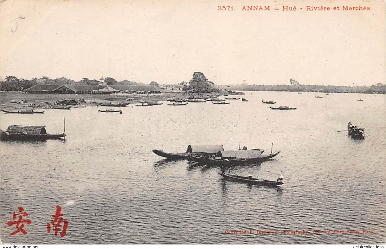 Tonkin:  Annam.   Hué    Rivière Et Marchés     (voir Scan) - Viêt-Nam