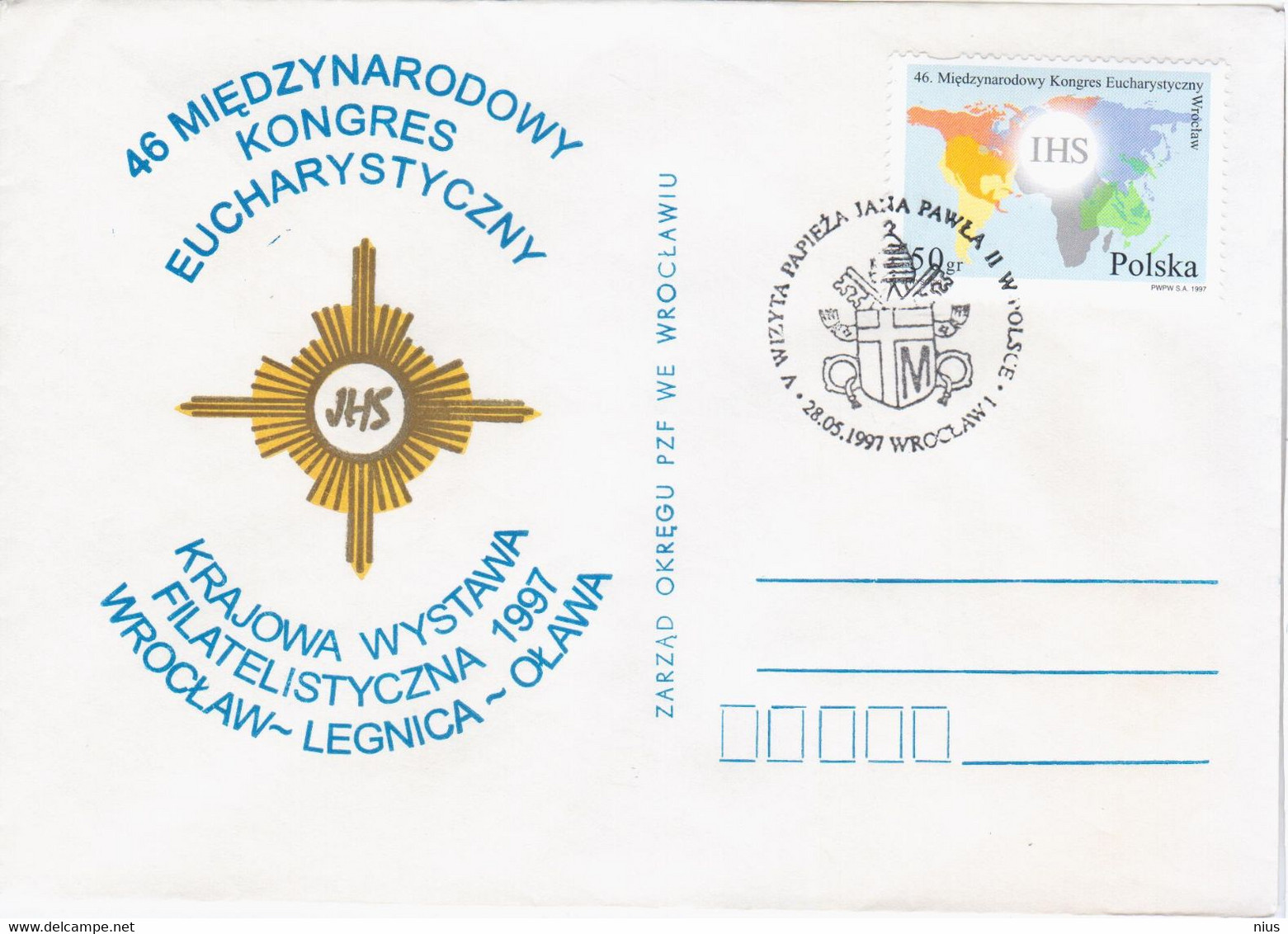 Poland Polska 1997 46th International Eucharistic Congress, Philatelic Exhibition, Wroclaw-Legnica-Olawa - Briefe U. Dokumente