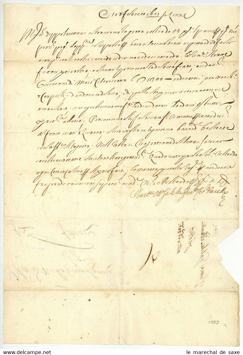 Lyon 1621 Pour Firenze Florence Italie Lettera Franca Port Paye - ....-1700: Precursors