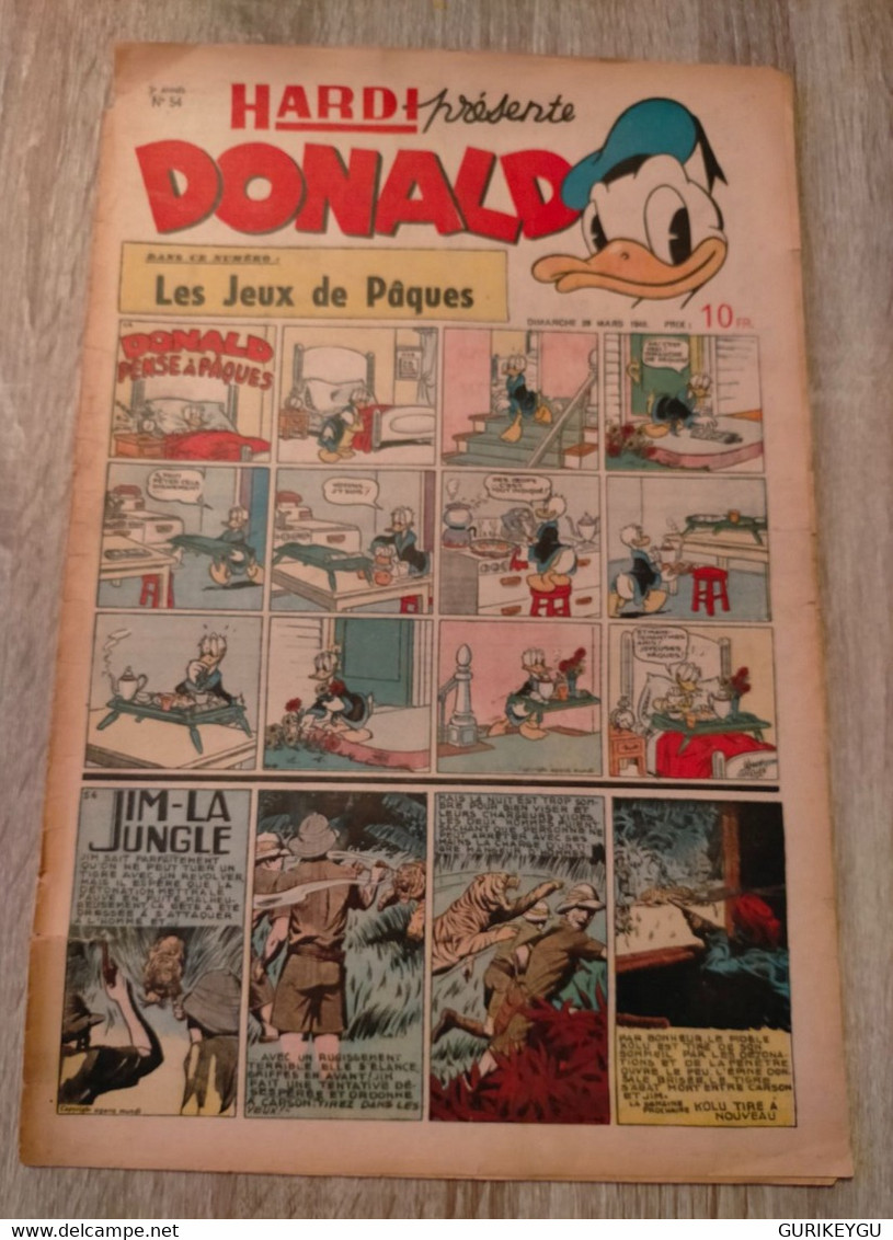 HARDI DONALD N° 54 TARZAN Par E.R BURROUGHS JIM-LA JUNGLE MANDRAKE LUC BRADEFER PIM PAM POUM 28/03/1948 - Donald Duck