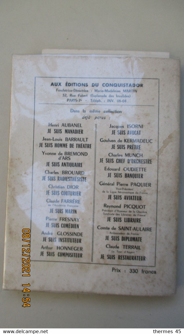 GOUVERNEUR D'OUTRE-MER / Armand ANNET (envoi) / 1957 Coll. " Mon Métier "/ Ed. du Conquistador.