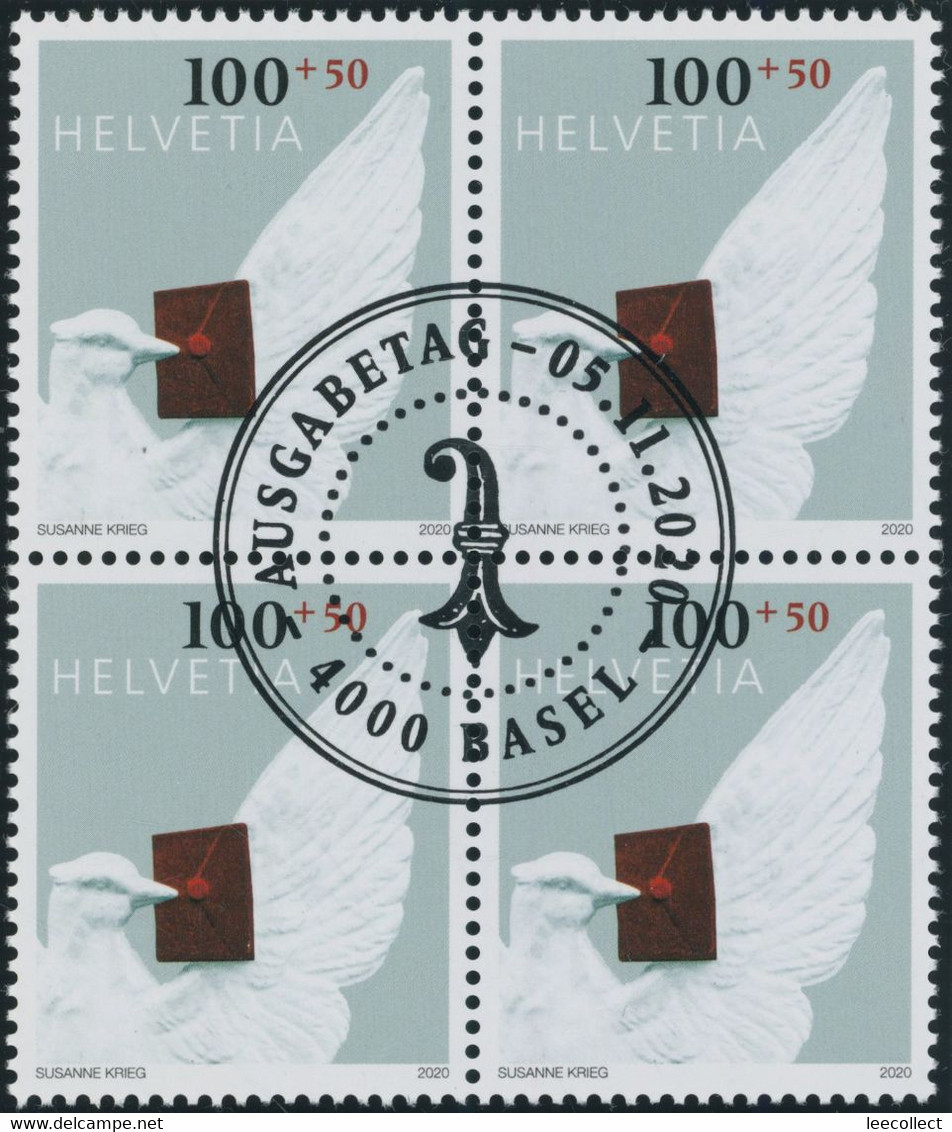 Suisse - 2020 - Tag Der Briefmarke • Basel - Viererblock - Ersttag Stempel ET - Gebraucht