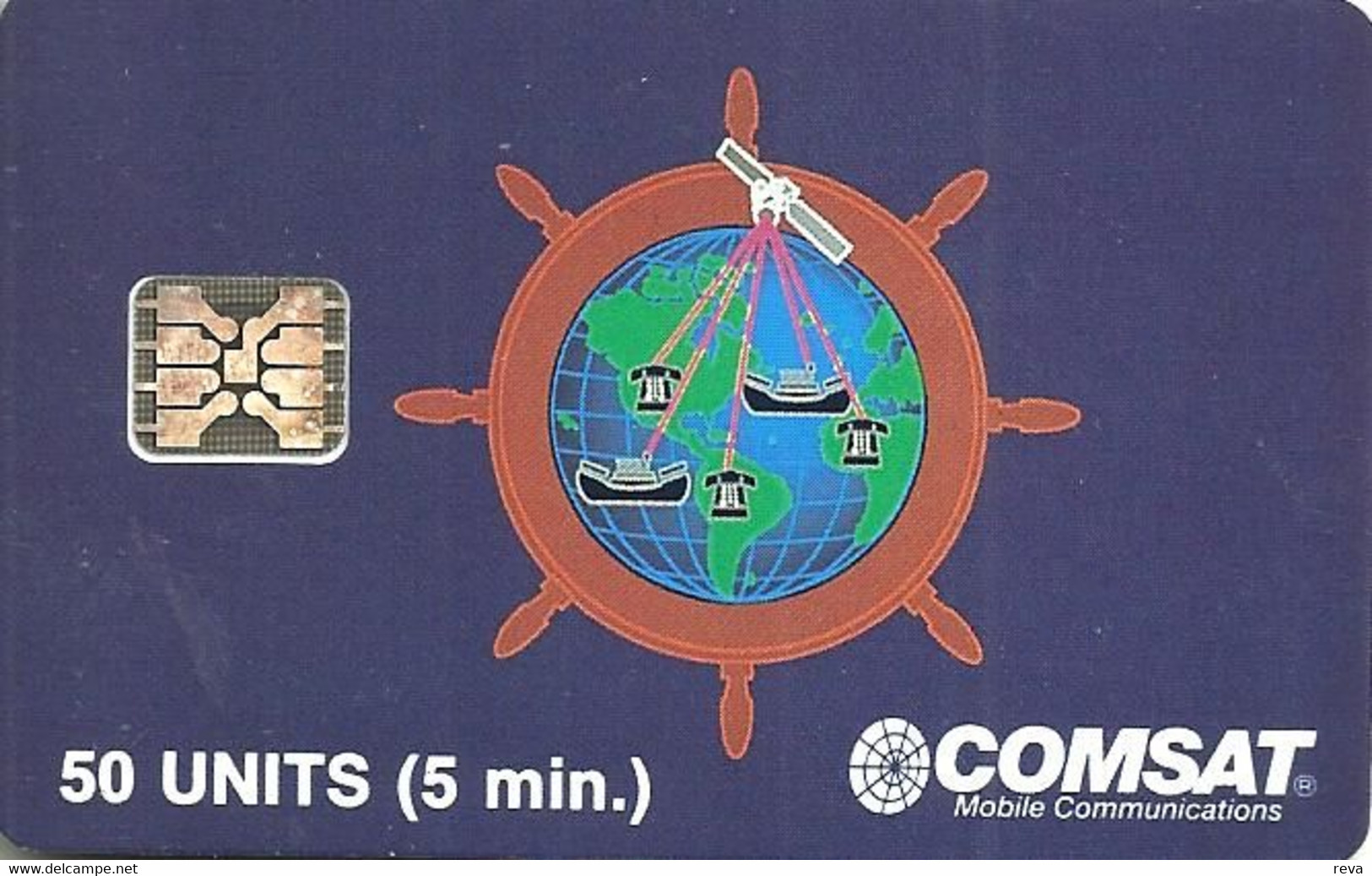 UNITED STATES USA  50 UNITS COMSAT SATELLITE DARK BLUE  CHIP SC5 ISSUED 1991  MINT(?) READ DESCRIPTION !! - Cartes à Puce