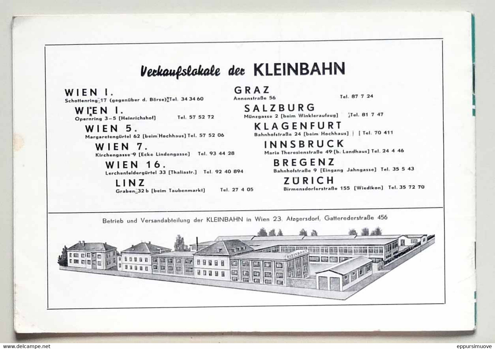 KATALOG KLEINBAHN HO WIEN 1962 - Catalogues