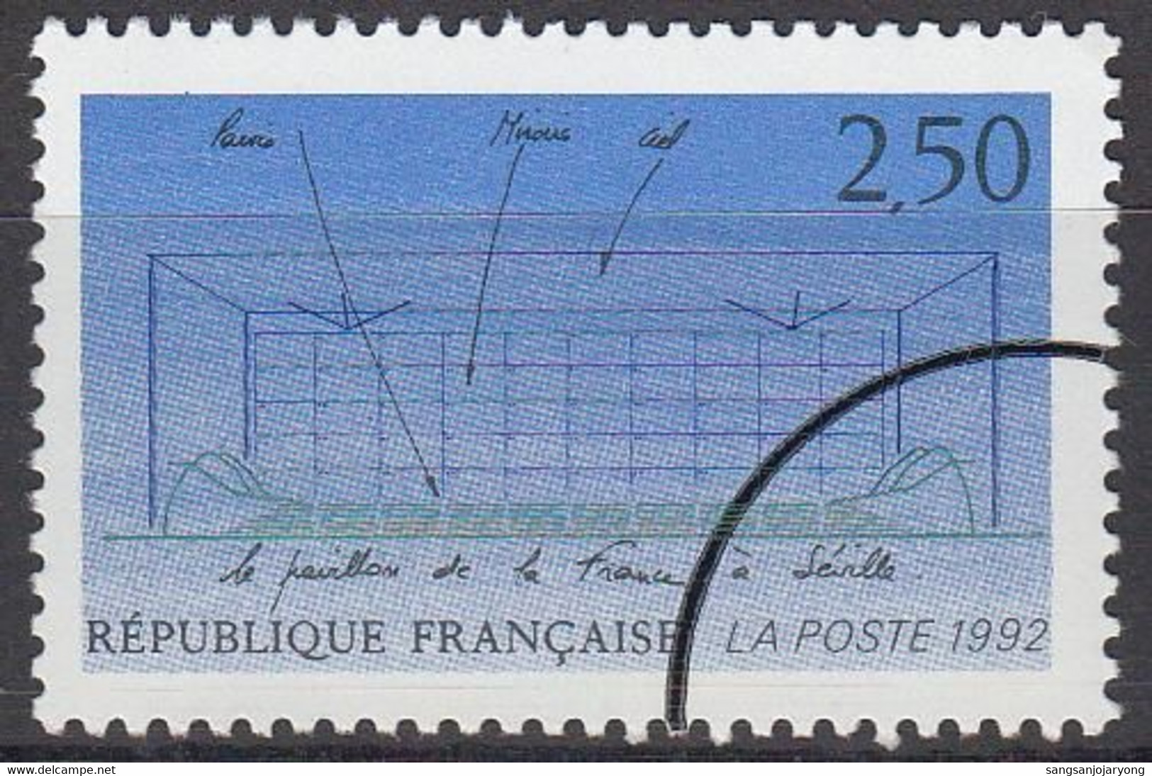 Specimen, France Sc2272 French Pavilion, Seville Expo 92 - 1992 – Sevilla (Spain)