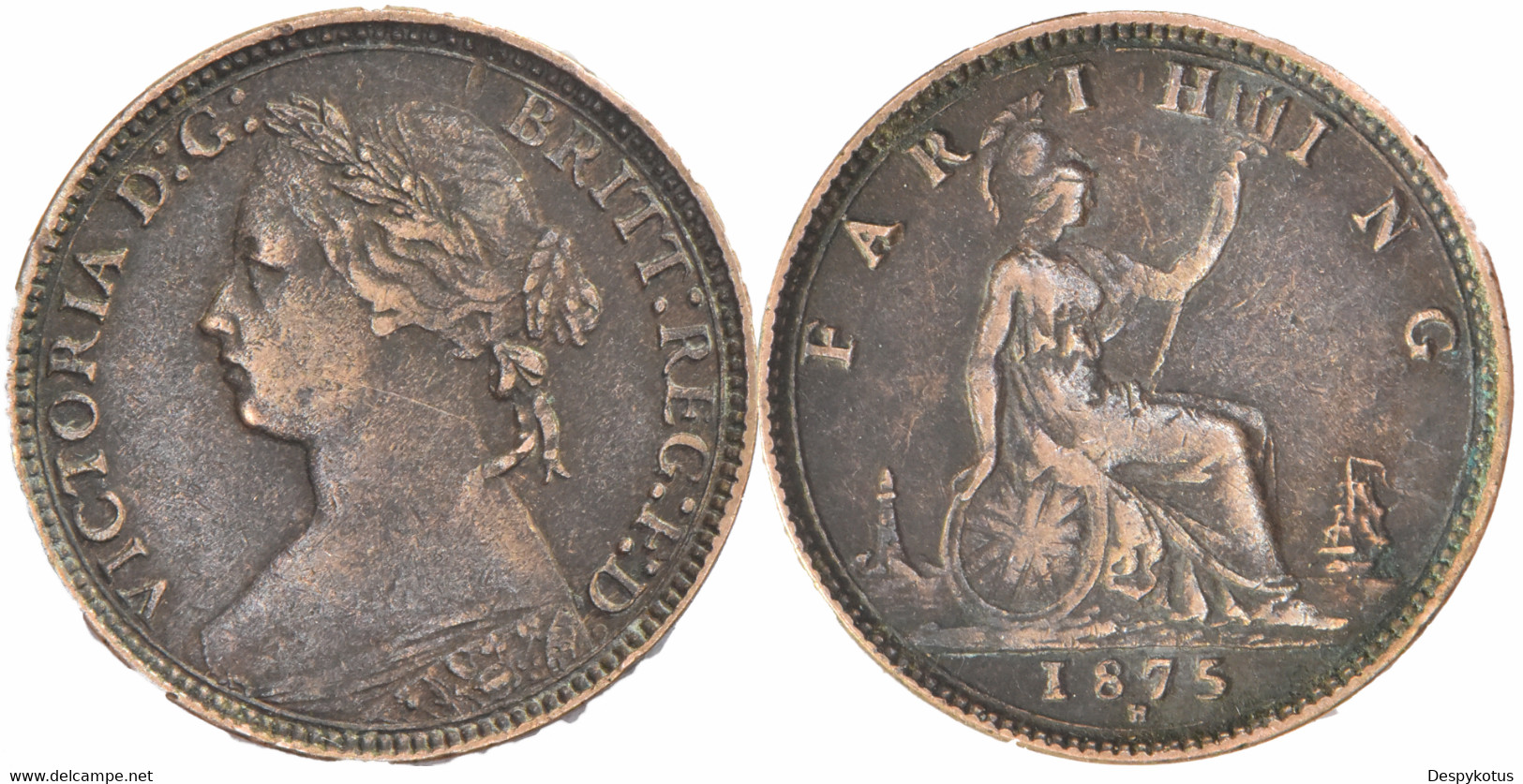 Grande-Bretagne - 1875 - 1 Farthing - Reine Victoria - Belle Qualité - B092 - B. 1 Farthing