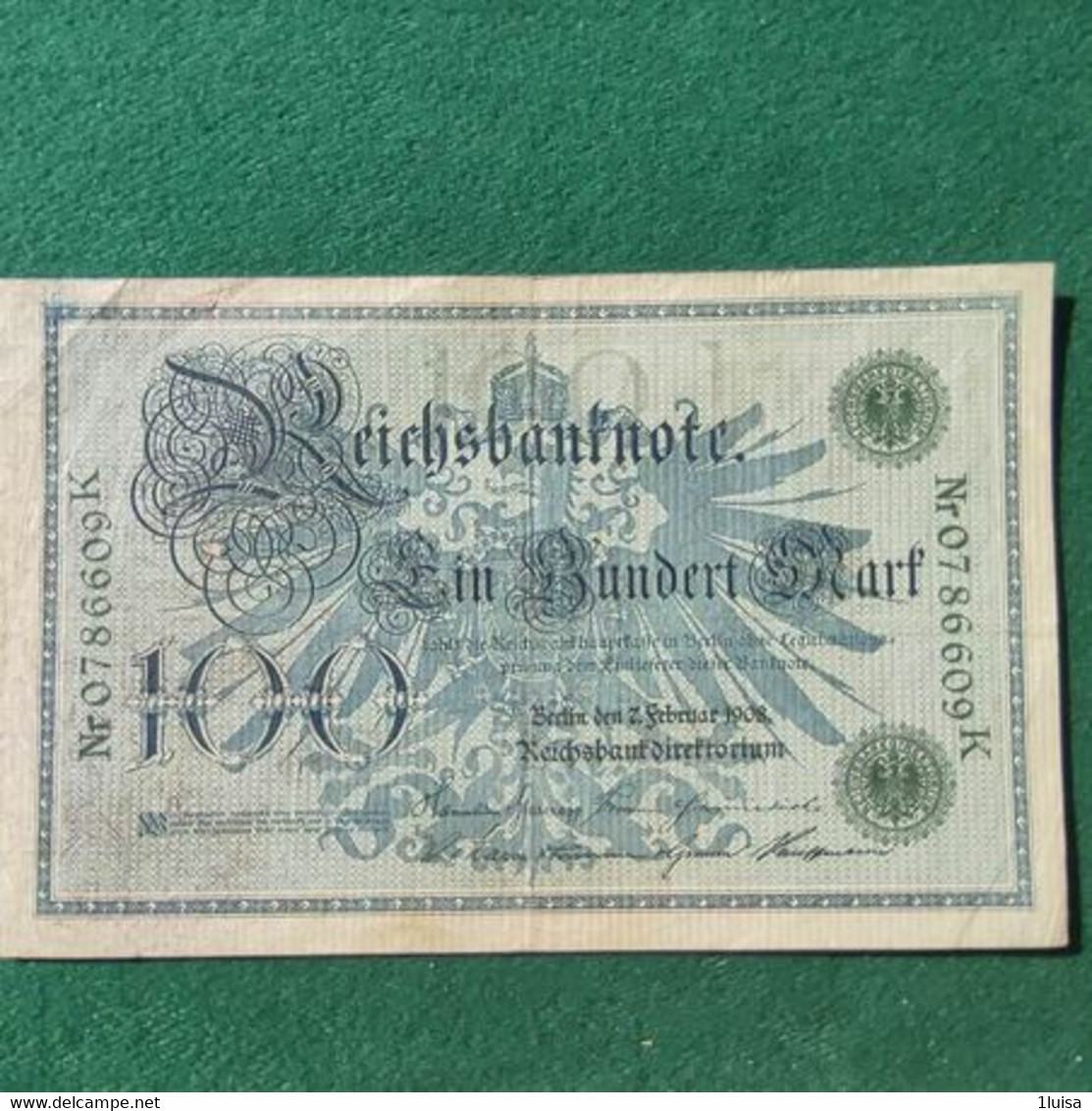 GERMANIA 100 MARK 1908 - 100 Mark