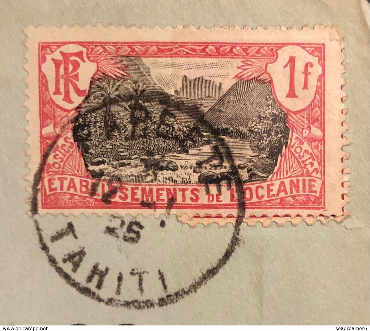 Océanie Lettre De TAHITI 1925 N°35 Oblitéré Du Dateur De Papeete Pour Boston USA +1 Timbre US à 2c Rouge En Dessous TTB - Cartas & Documentos