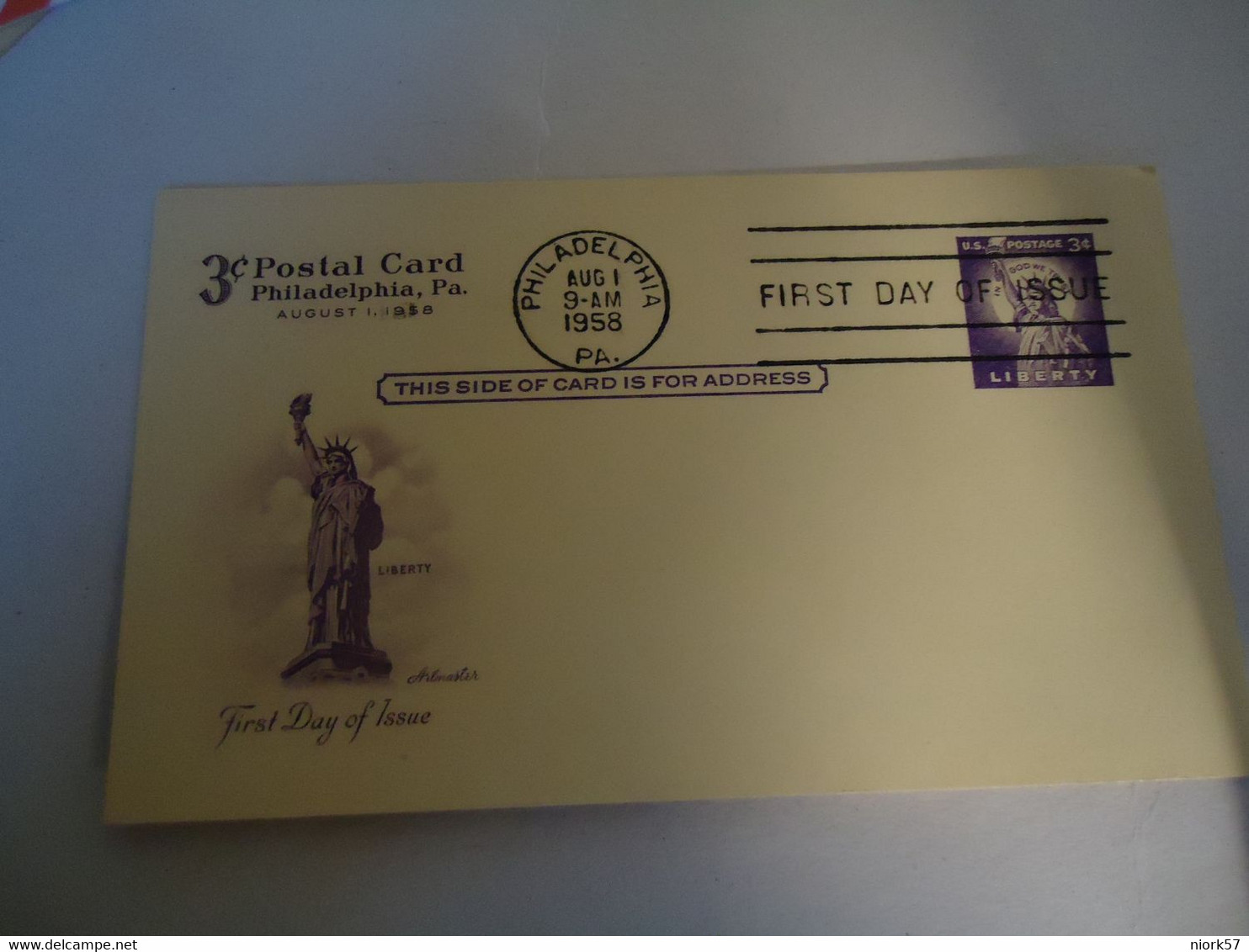 UNITED STATES FDC  POSTAL CARDS 1958  3C - Autres & Non Classés