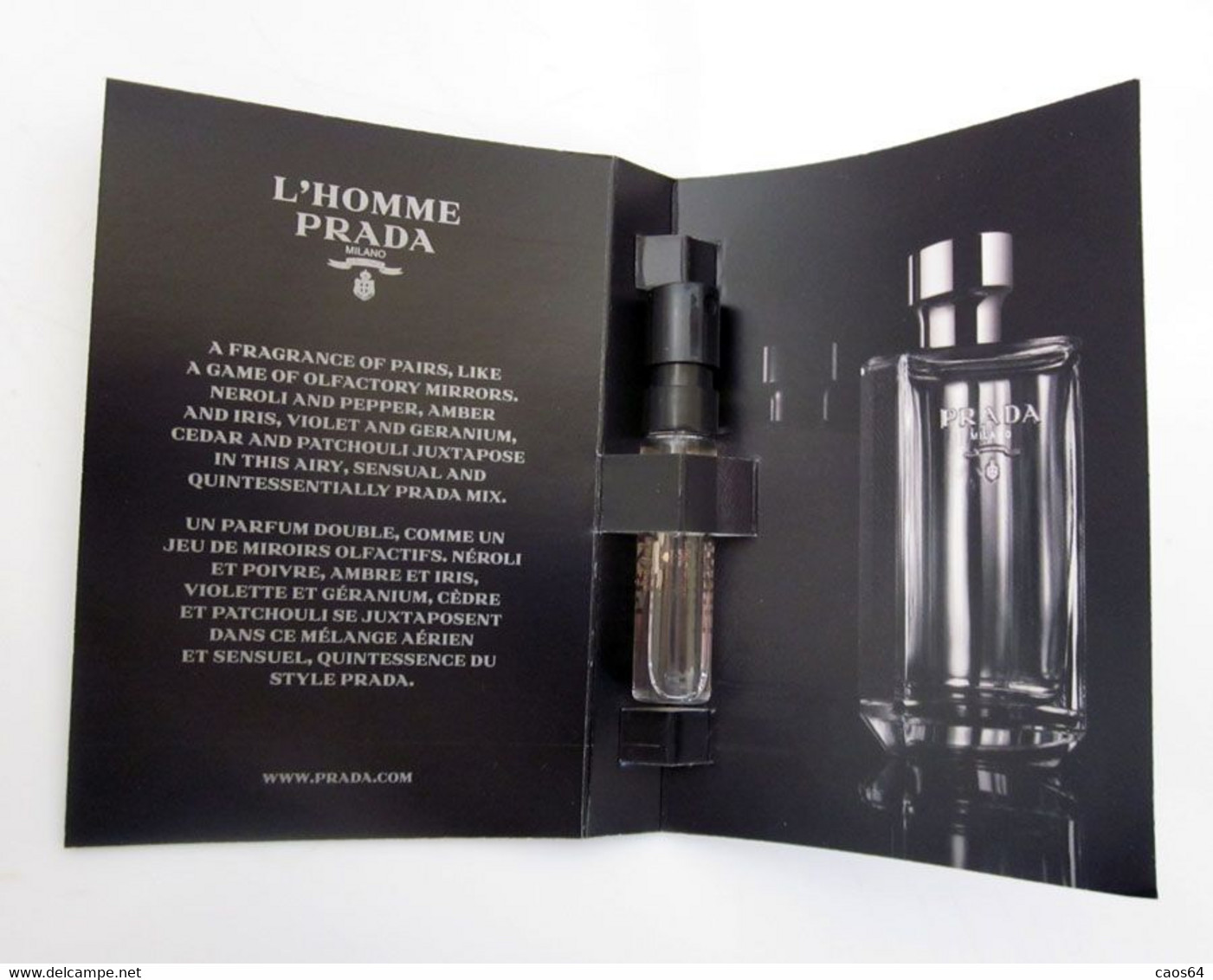 Echantillon Tigette Campioncino  L'Homme PRADA - Muestras De Perfumes (testers)