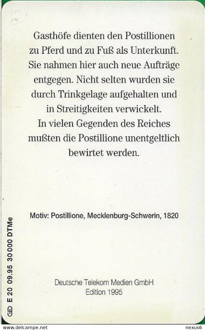 Germany - Postillione 4 - Mecklenburg-Schwerin, 1820, E 20/09.95 - 30.000ex, Mint - E-Series : Edition - D. Postreklame