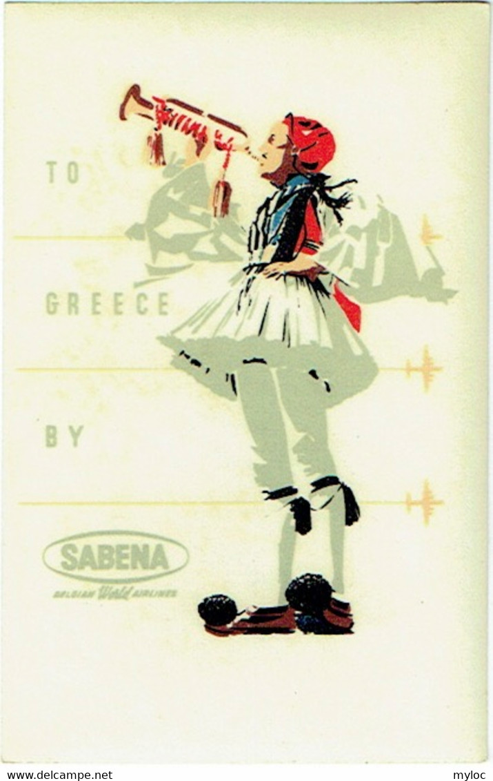SABENA. Etiquette à Bagages. Luggage Label. To Greece. - Baggage Labels & Tags