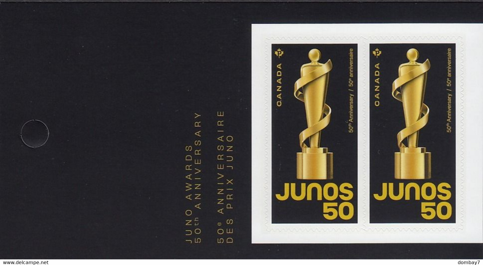 Qc. JUNO MUSIC AWARDS 50th Anniversary = BACK Booklet Page/Pane Of 2 With DESCRIPTION MNH Canada 2021 - Volledige Velletjes