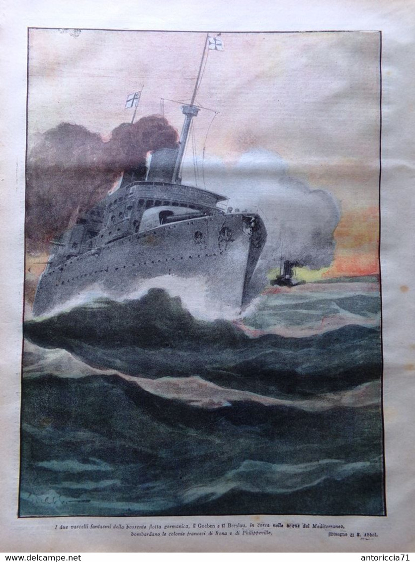 La Tribuna Illustrata 23 Agosto 1914 WW1 Niš Adelaide Ristori Belgrado Lemaitre - War 1914-18