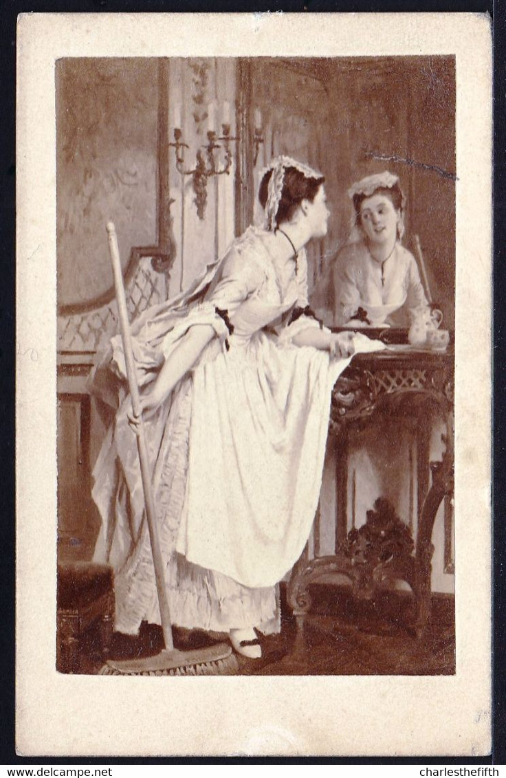 Vers 1874 PHOTO CDV GOUPIL - Satisfaction - Fille De Noblesse Au Miroir - Mirror  - Photo De Tableau De Caraud - Ancianas (antes De 1900)