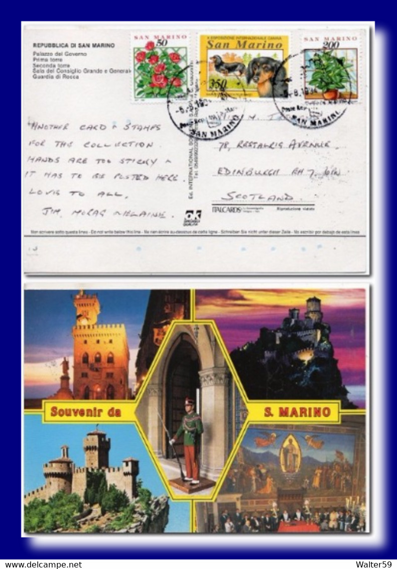 1994 San Marino Saint-Marin Postcard Multiview Posted To Scotland Carte Ak - Cartas & Documentos