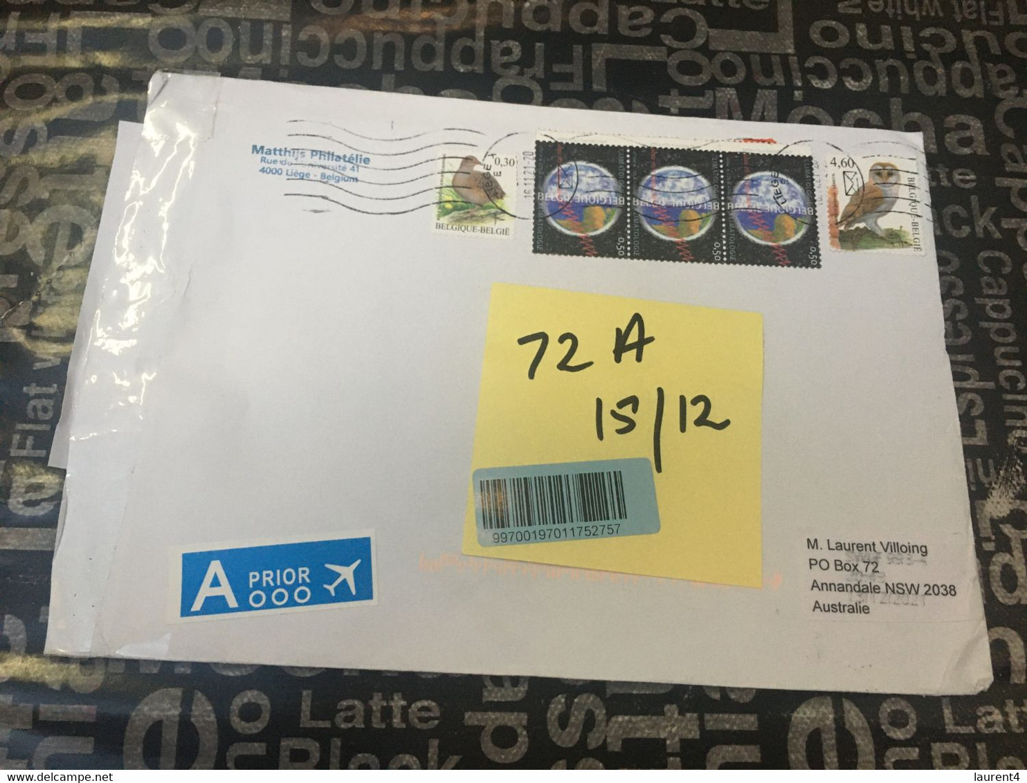 (1 E 26) Large Letter (+1) Posted Fron Belgium To Australia (during COVID-19 Pandemic) Large Letter CUSTOMS Checked - Covers & Documents