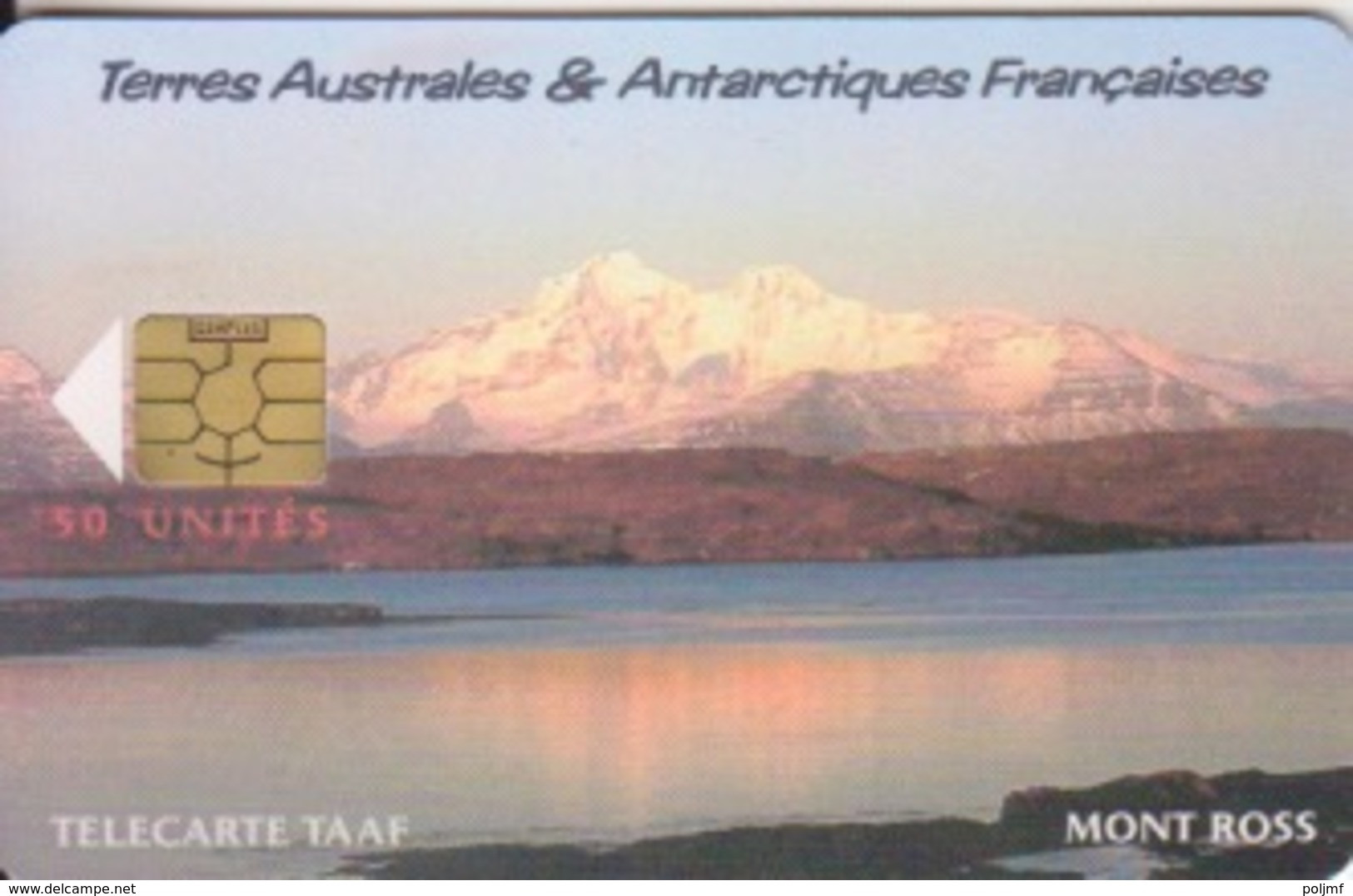 Télécarte 50U, Tirage 1500, Le Mont Ross (Montagne Enneigée, Paysage, ...) - TAAF - Terres Australes Antarctiques Françaises