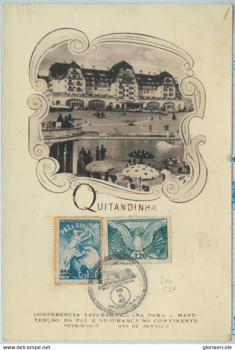 82256  -  BRAZIL  - POSTAL HISTORY -  FDC Card  1947 - QUITANDINHA Doves Birds - Tarjetas – Máxima