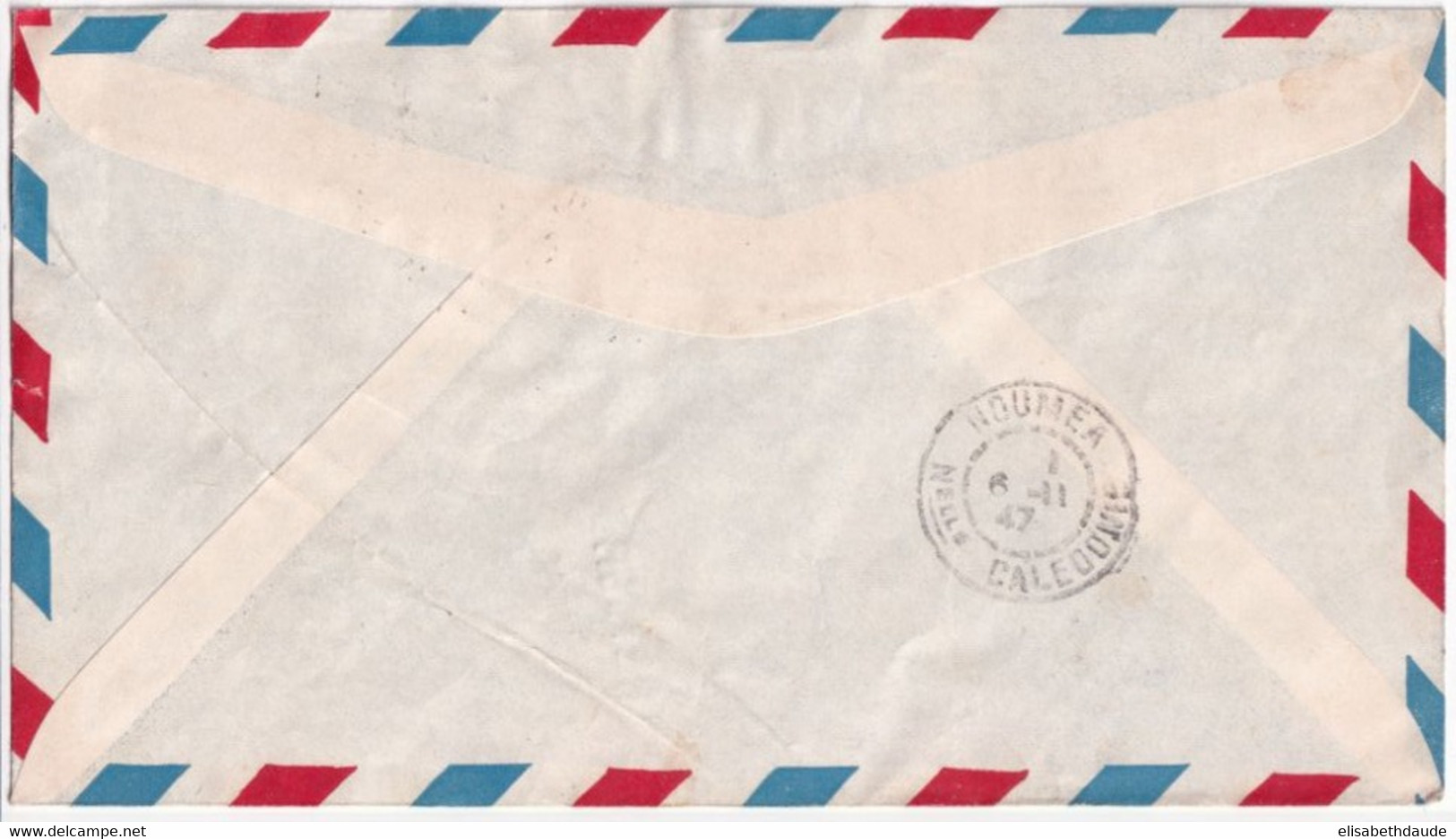 1947 - OUVERTURE LIGNE AERIENNE TRAPAS ! - ENVELOPPE De PAPEETE (TAHITI) => NOUMEA (NOUVELLE CALEDONIE) - Covers & Documents
