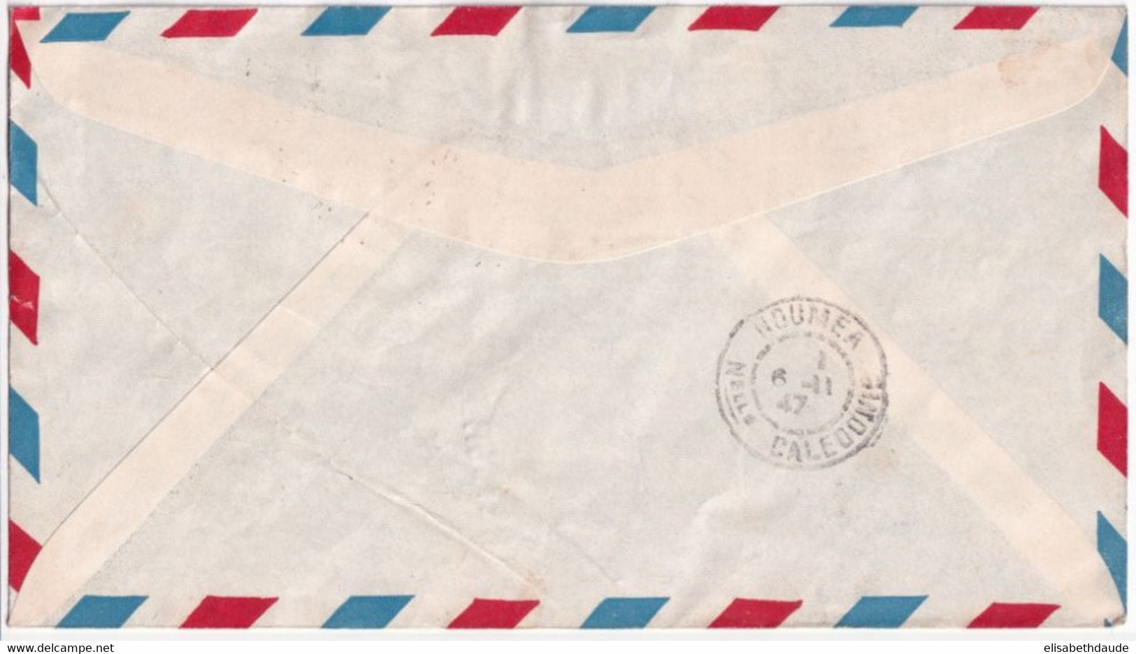 1947 - OUVERTURE LIGNE AERIENNE TRAPAS ! - ENVELOPPE De PAPEETE (TAHITI) => NOUMEA (NOUVELLE CALEDONIE) - Storia Postale