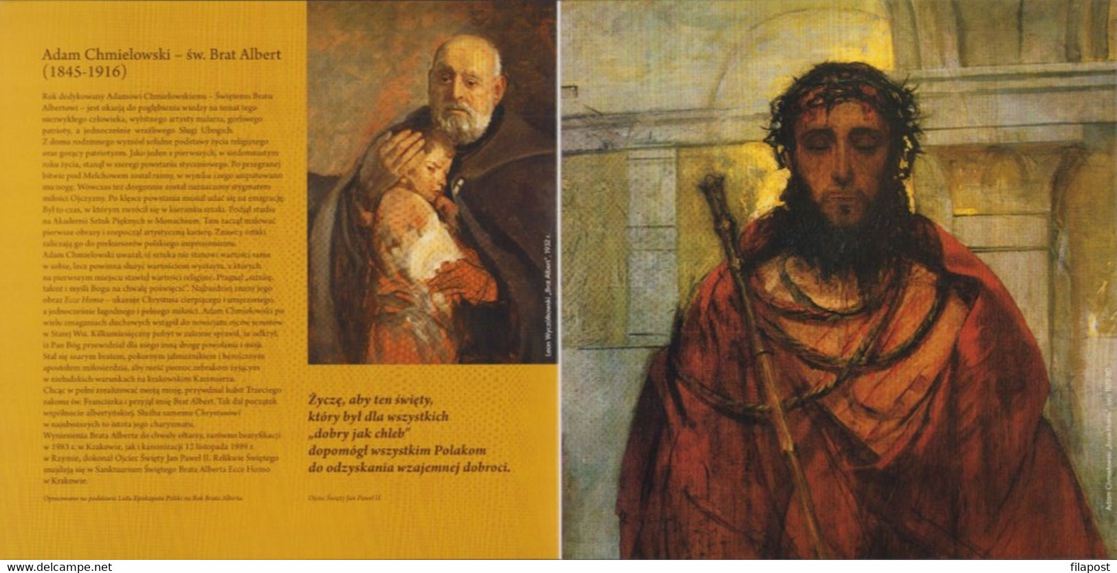 Poland 2017 Souvenir Booklet / The Year Of Adam Chmielowski, Saint Brother Albert, Heart, Bread / FDC And Stamp MNH** - Markenheftchen
