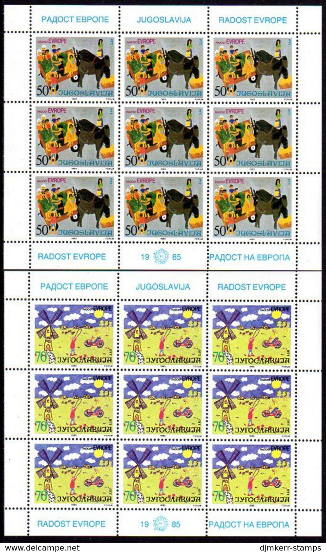 YUGOSLAVIA 1985 Joy Of Europe Children's Meeting Sheetlets MNH / **.  Michel 2126-27 - Hojas Y Bloques