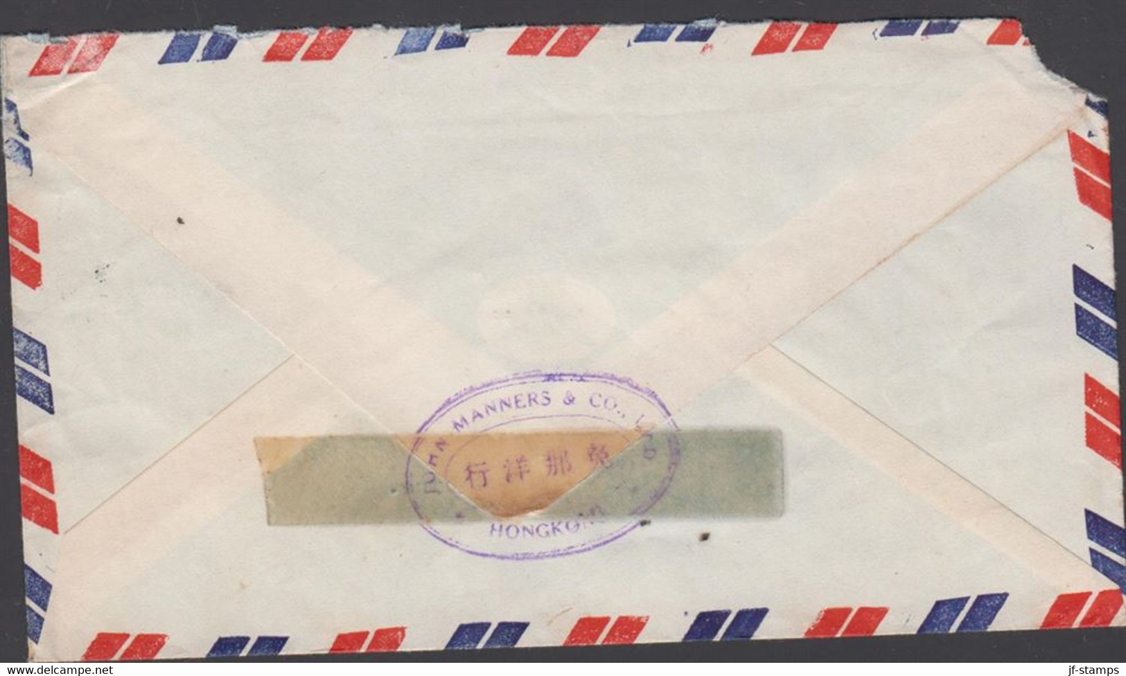 1950. HONGKONG. GEORG VI. ONE DOLLAR + 50 C On AIR MAIL Cover To Denmark. Cancelled HONG KO... (Michel  156+) - JF427067 - Brieven En Documenten