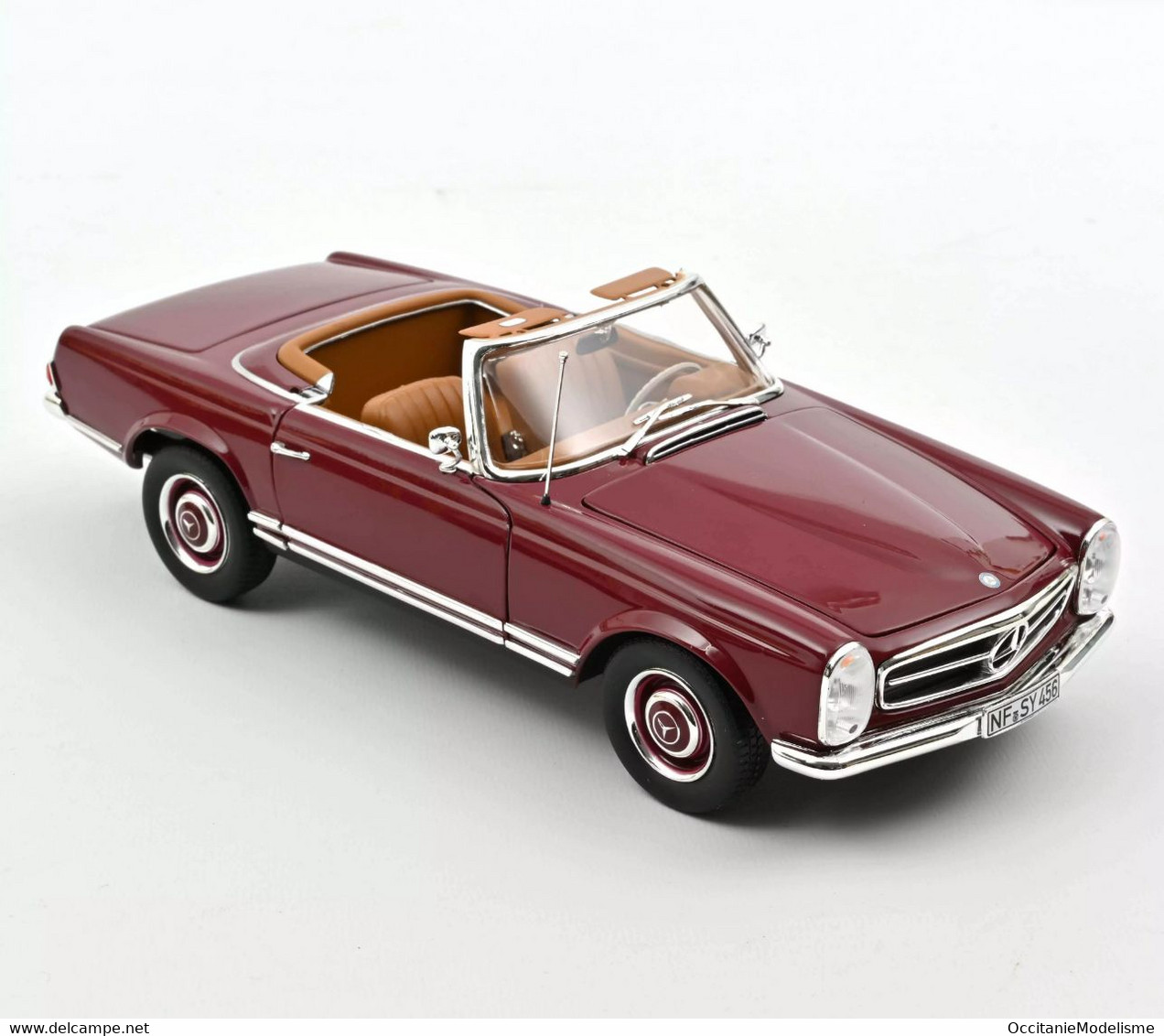 Norev - MERCEDES-BENZ 230 SL 1963 Cabriolet Rouge Foncé Réf. 183766 Neuf NBO 1/18 - Norev