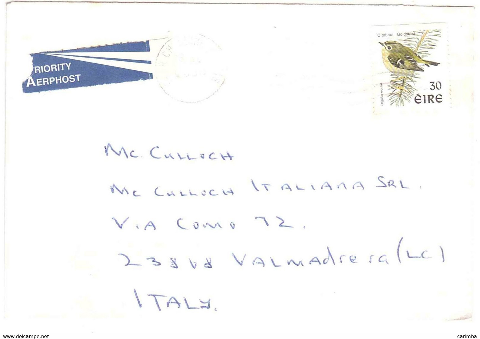 IRLANDA 2000 REGULUS REGULUS LETTERA PER ITALIA - Brieven En Documenten