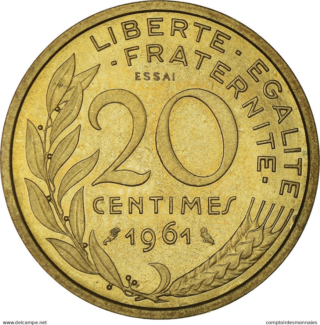 Monnaie, France, 20 Centimes, 1961, Paris, SPL+, Aluminium-Bronze, Gadoury:328 - Essays & Proofs