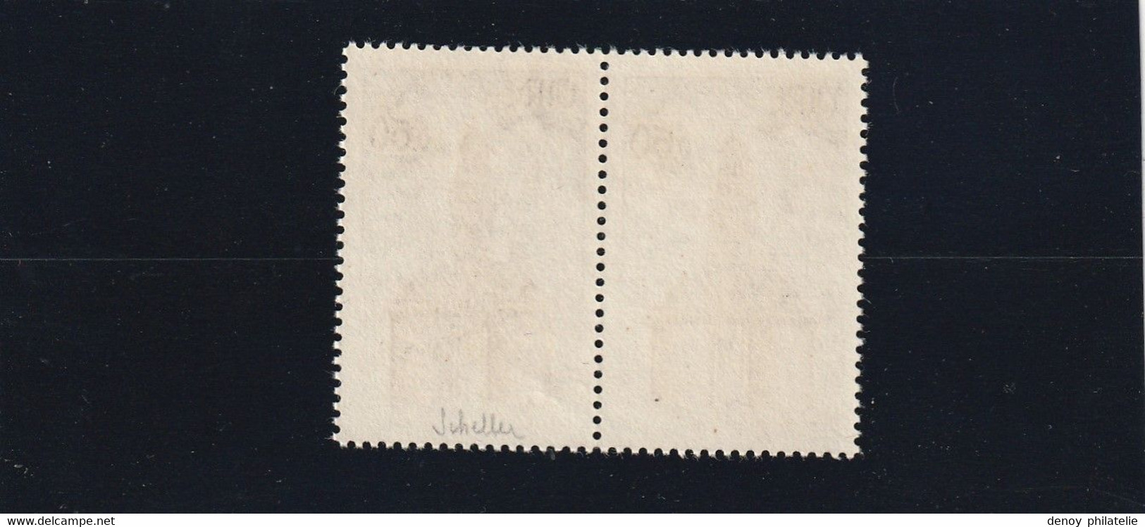 France Variété N° 1500c Legende Du Bas Absente A Tenant A Un Autre Moitié Absent Signé Scheller - Unused Stamps