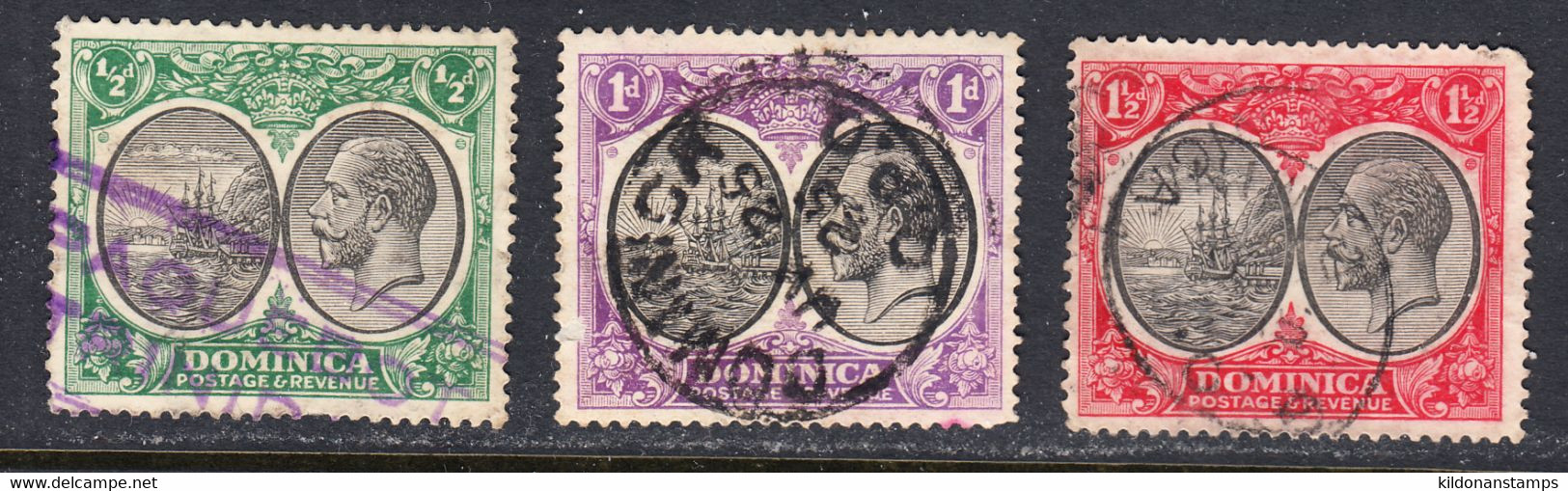 Dominica 1923-33 Cancelled, Sc# ,SG 71,72,74 - Dominica (...-1978)