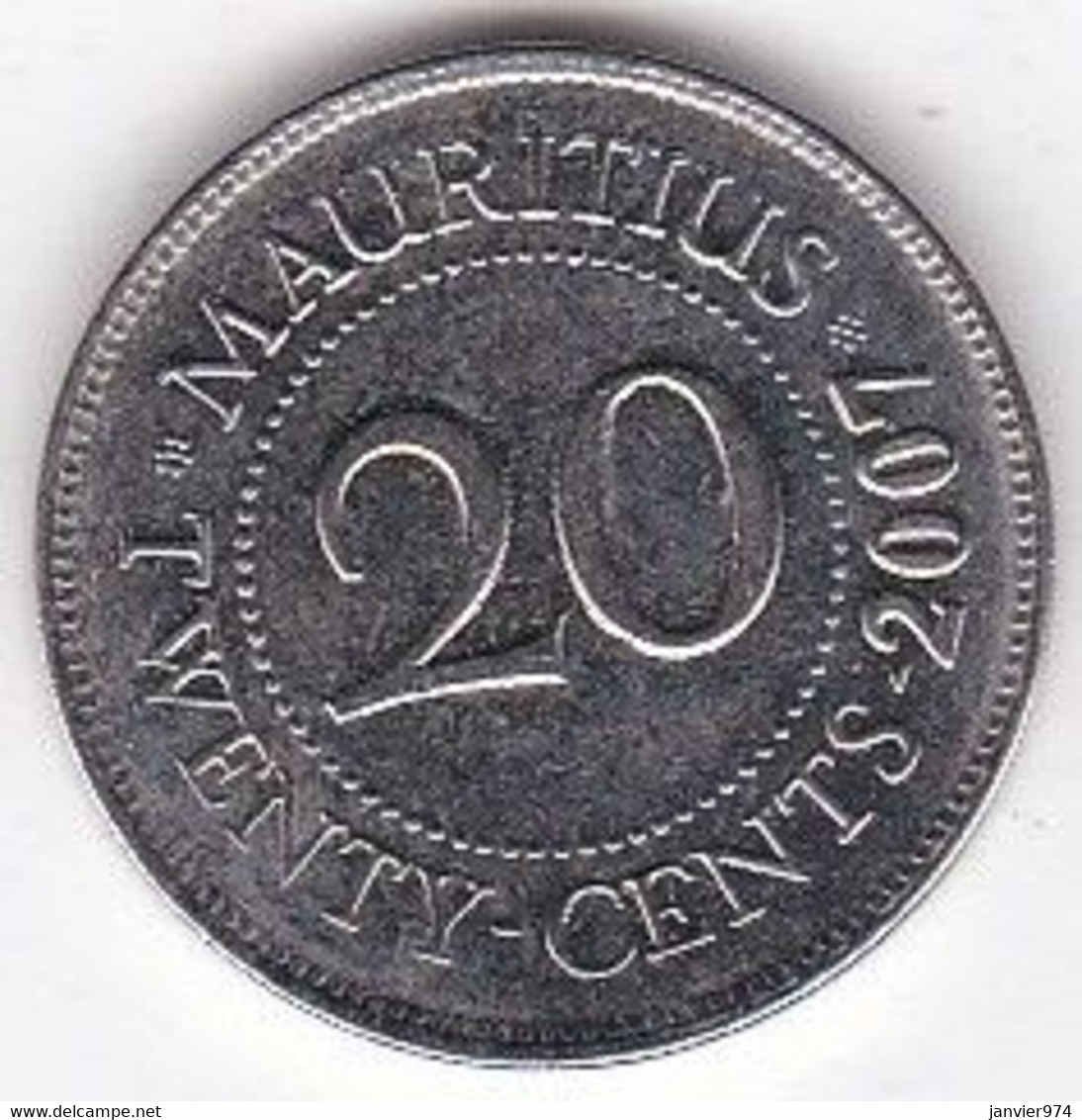 Maurice 20 Cents 2007 Seewoosagur Ramgoolam, En Acier Plaqué Nickel, KM# 53 - Mauritius