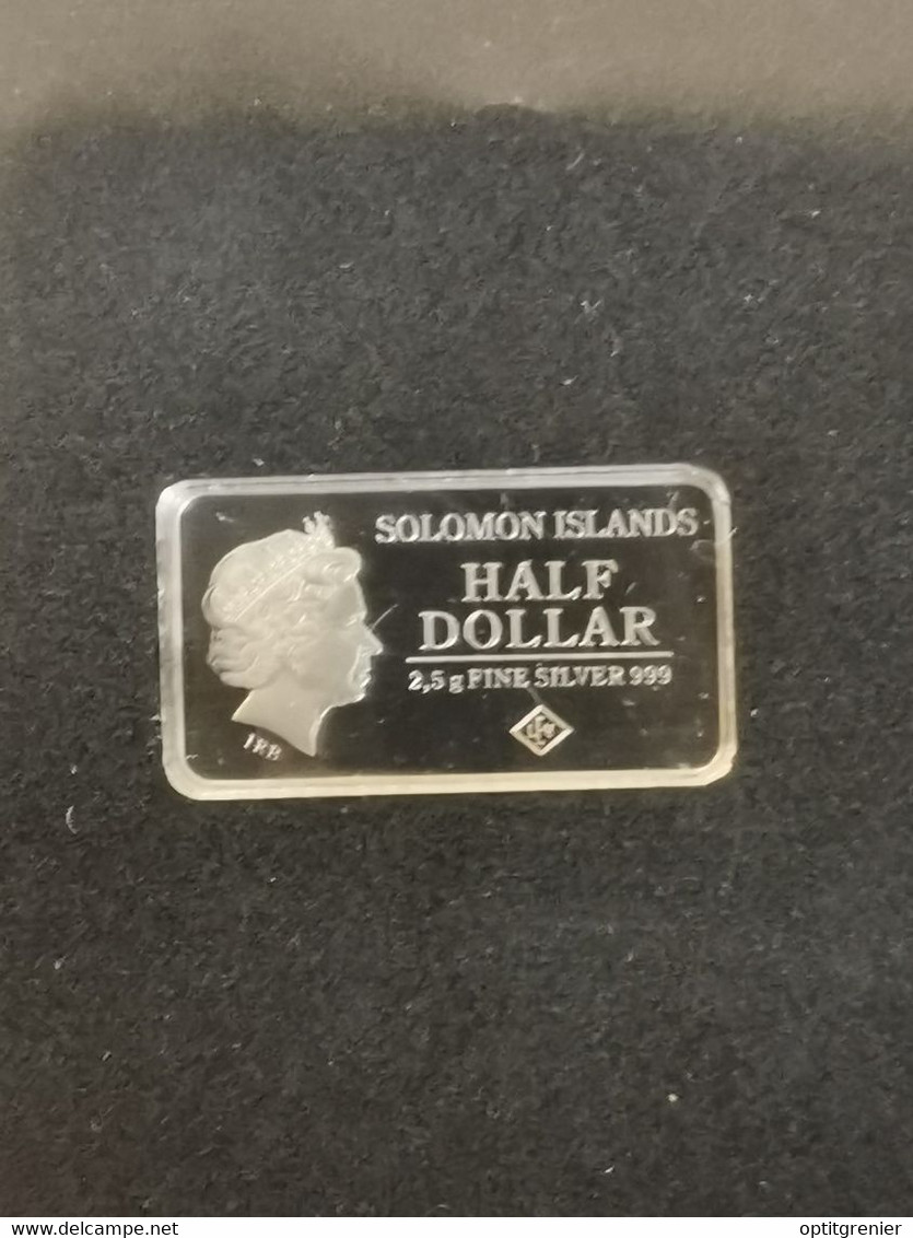 1/2 DOLLAR LINGOT ARGENT 2,5 G / ILE SALOMON / WASHINGTON DC LE CAPITOLE / CERTIFICAT - Salomonen