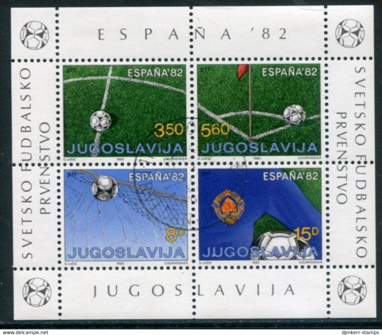 YUGOSLAVIA 1982 Football World Cup Block Used.  Michel Block 20 - Gebraucht