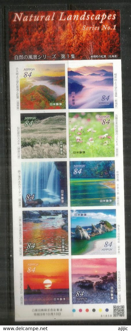 2021. NATURAL LANDSCAPES  Series # 1 (paysages Naturels Japonais) CARNET NEUF ** 10 Val. Adhésifs - Unused Stamps