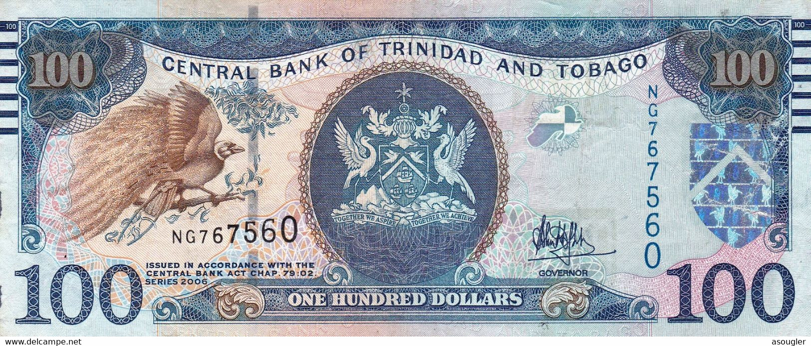 Trinidad & Tobago 100 Dollars 2006 VF P-51 "free Shipping Via Registered Air Mail" - Trinidad En Tobago