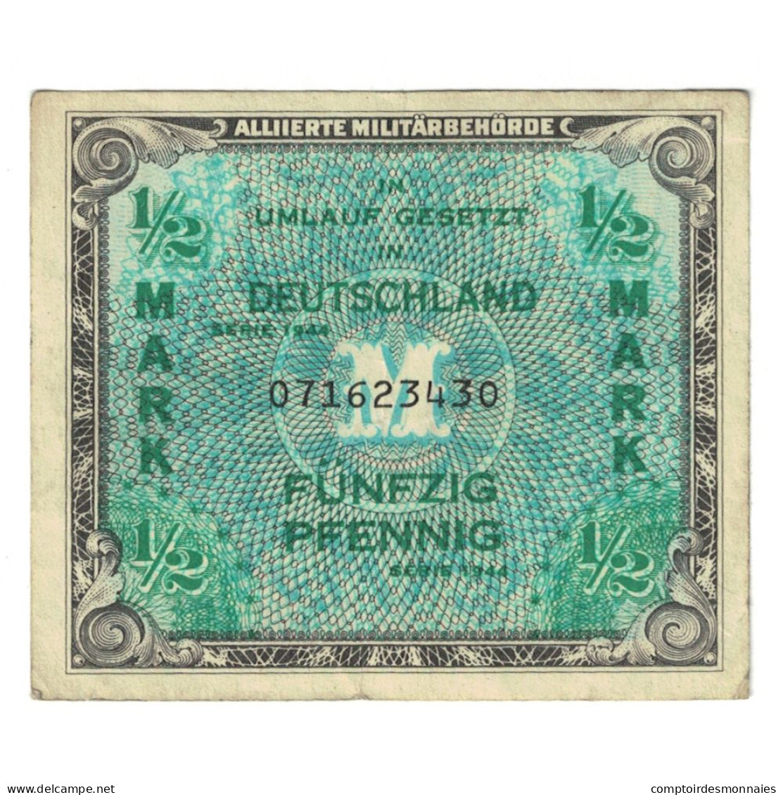 Billet, Allemagne, 1/2 Mark, 1944, KM:191a, TB - 1/2 Mark