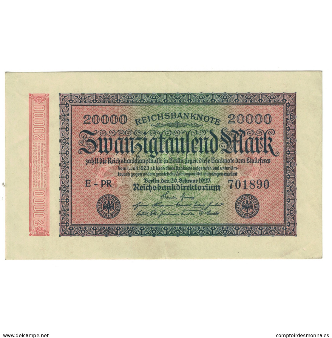 Billet, Allemagne, 20,000 Mark, 1923, 1923-09-20, KM:85a, SUP - 20.000 Mark