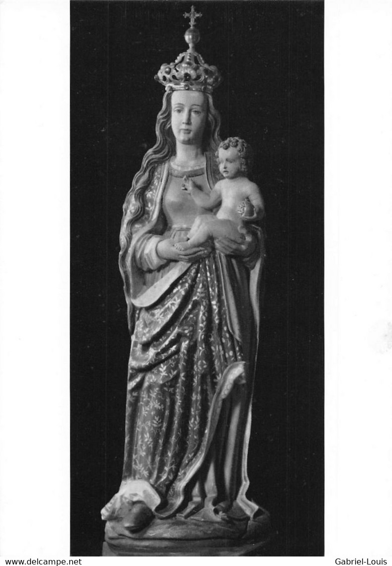 Statue De La Sainte Vierge Autel De La Chapelle D'Enney En Bois Sculpté 1717 Par M. Gollas De Charmey (10 X 15 Cm) - Chapelle