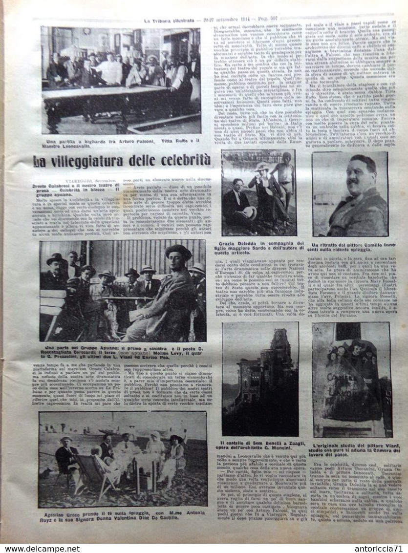 La Tribuna Illustrata 20 Settembre 1914 WW1 Benedetto XV Berna Maubeuge Ristori - Guerre 1914-18