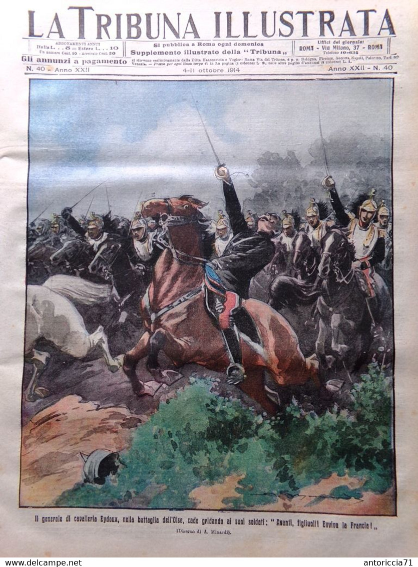 La Tribuna Illustrata 4 Ottobre 1914 WW1 Occupazione Liegi Reims Austria Italia - War 1914-18