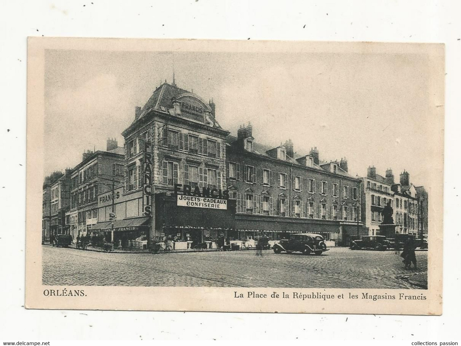 Cp , Commerce , LES MAGASINS FRANCIS ,place De La REPUBLIQUE ,45 , ORLEANS , Vierge - Geschäfte