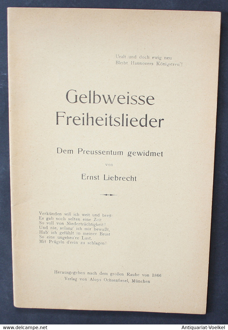 Gelbweisse Freiheitslieder. Dem Preussentum Gewidmet. - Maps Of The World