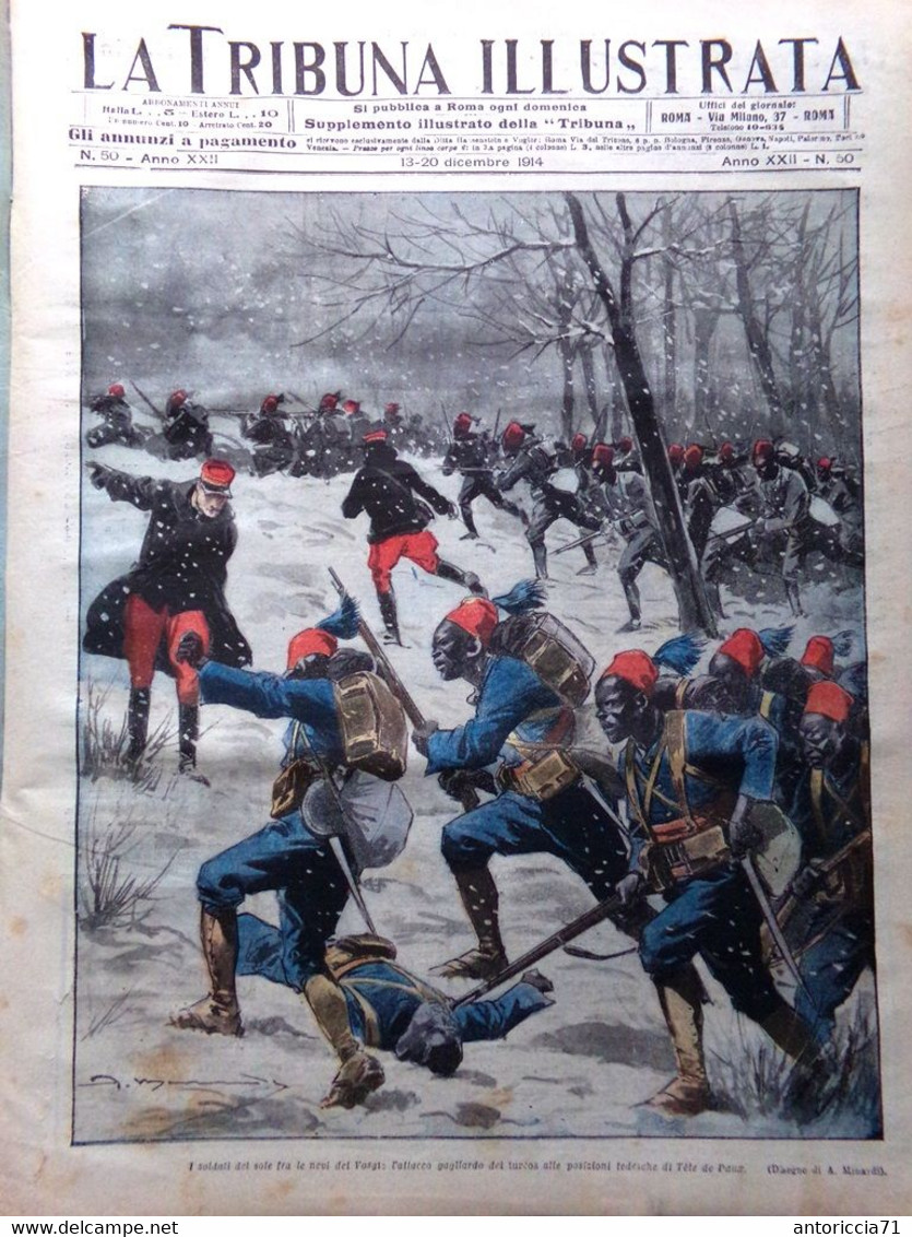 La Tribuna Illustrata 13 Dicembre 1914 WW1 Ermete Novelli Mikado Soldati Vosgi - Guerre 1914-18