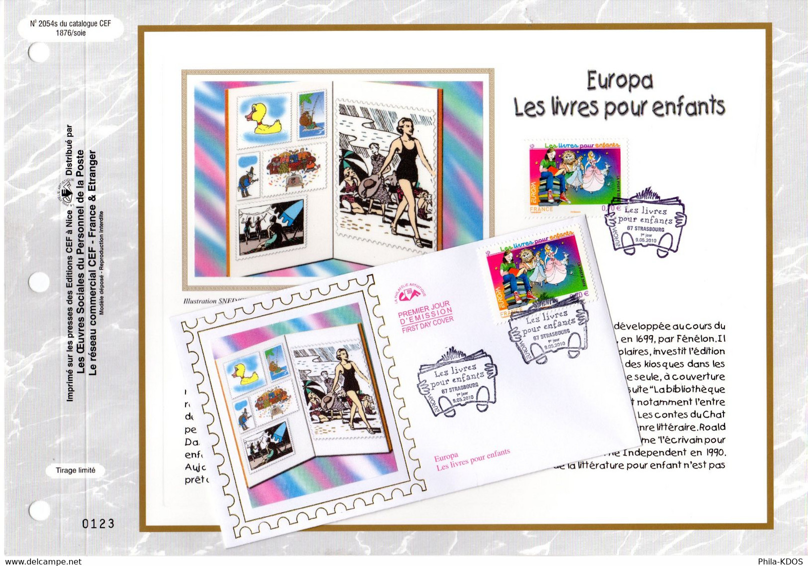 2010 " EUROPA 2005 : LES LIVRES POUR ENFANTS " Sur Enveloppe Et Feuillet CEF 1er Jour Sur Soie. N° YT 4445 FDC - 2010